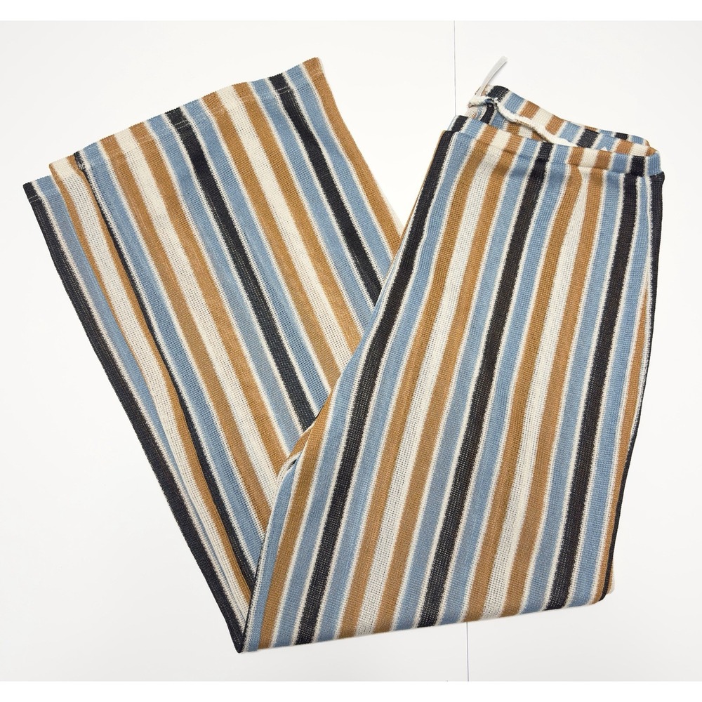 Free People Bridget Striped Flare Pants Fine Line Size L Beachy Boho Stretch